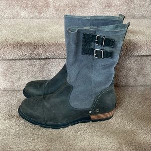 Sorel Charcoal and Slate Moto Boots